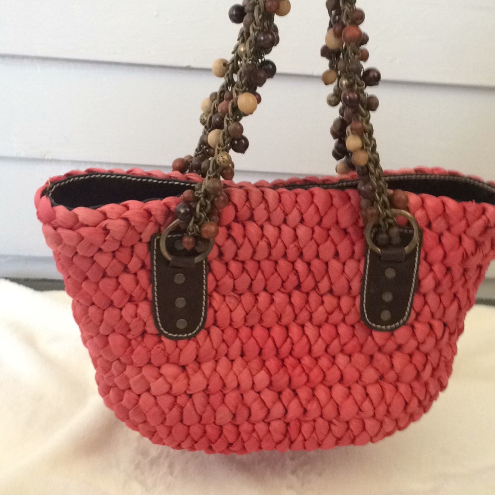 J Crew raffia handbag